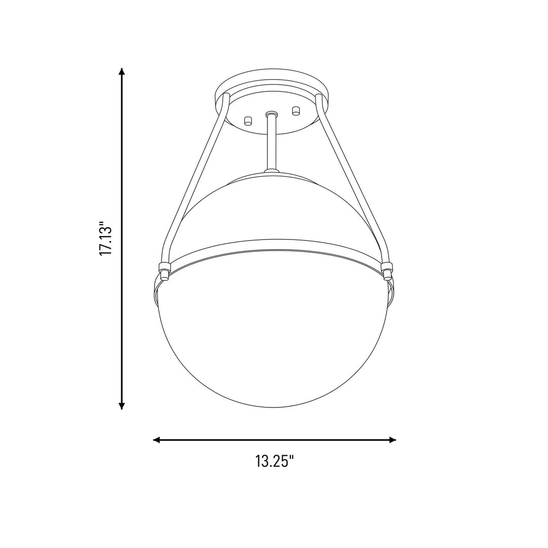 Meridian - M60054MBK - One Light Semi-Flush Mount - Msemi - Matte Black