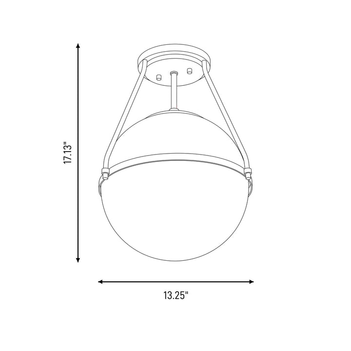 Meridian - M60054MBK - One Light Semi-Flush Mount - Msemi - Matte Black