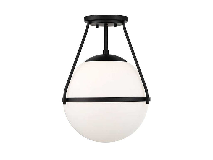 Meridian - M60054MBK - One Light Semi-Flush Mount - Msemi - Matte Black