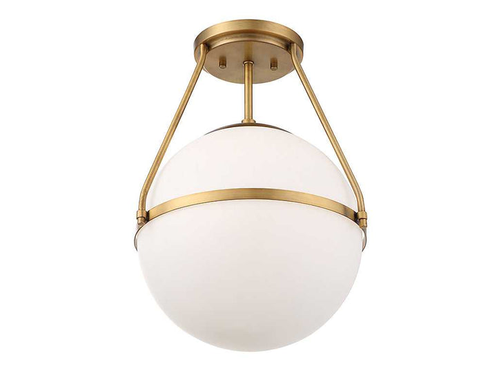 Meridian - M60054NB - One Light Semi-Flush Mount - Msemi - Natural Brass