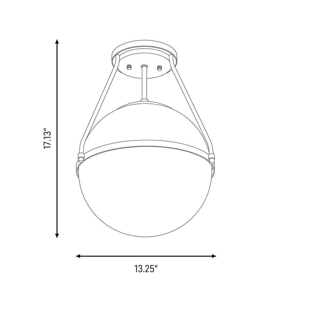 Meridian - M60054NB - One Light Semi-Flush Mount - Msemi - Natural Brass