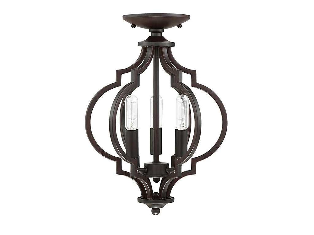 Meridian - M60055ORB - Three Light Semi-Flush Mount - Msemi - Oil Rubbed Bronze