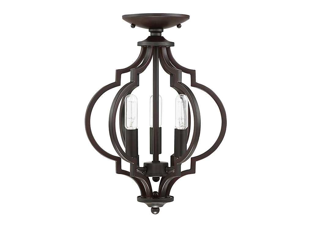 Meridian - M60055ORB - Three Light Semi-Flush Mount - Msemi - Oil Rubbed Bronze