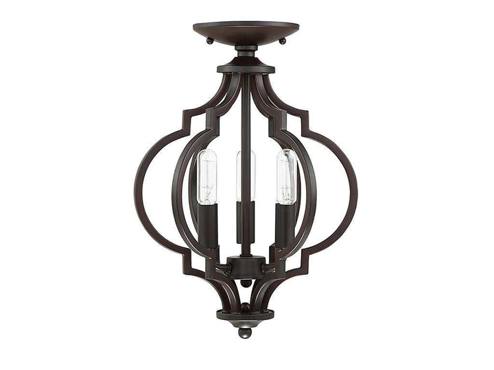 Meridian - M60055ORB - Three Light Semi-Flush Mount - Msemi - Oil Rubbed Bronze