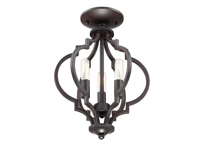 Meridian - M60055ORB - Three Light Semi-Flush Mount - Msemi - Oil Rubbed Bronze