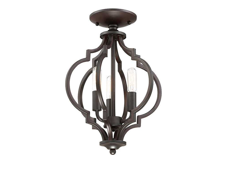 Meridian - M60055ORB - Three Light Semi-Flush Mount - Msemi - Oil Rubbed Bronze