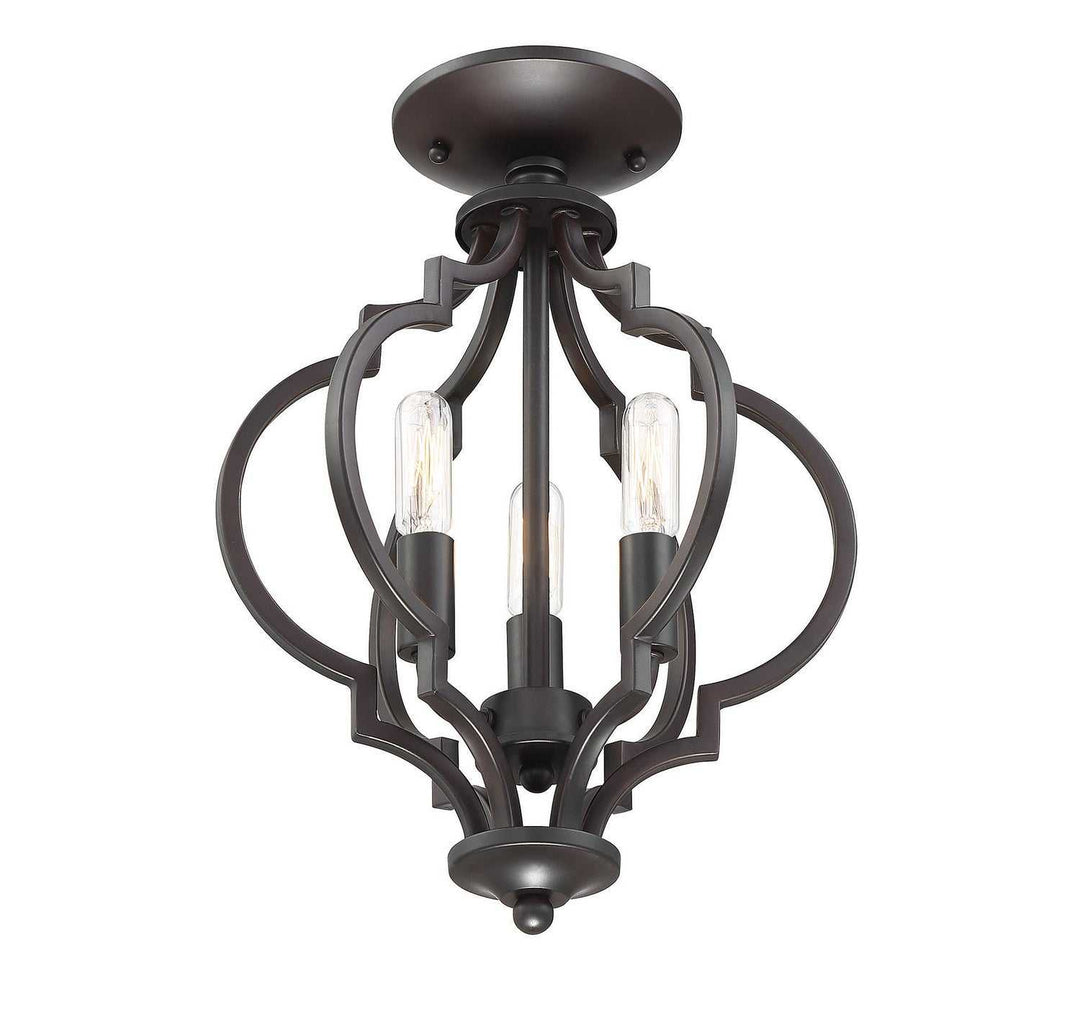 Meridian - M60055ORB - Three Light Semi-Flush Mount - Msemi - Oil Rubbed Bronze
