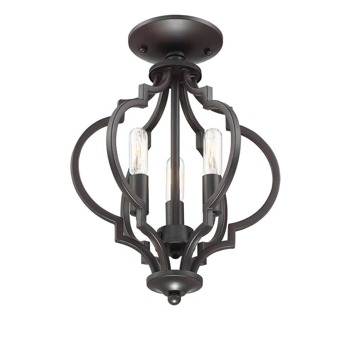Meridian - M60055ORB - Three Light Semi-Flush Mount - Msemi - Oil Rubbed Bronze