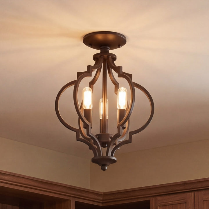 Meridian - M60055ORB - Three Light Convertible Semi-Flush/Pendant - Msemi - Oil Rubbed Bronze