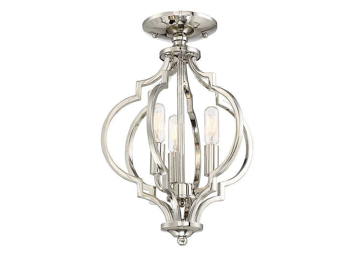Meridian - M60055PN - Three Light Semi-Flush Mount - Msemi - Polished Nickel