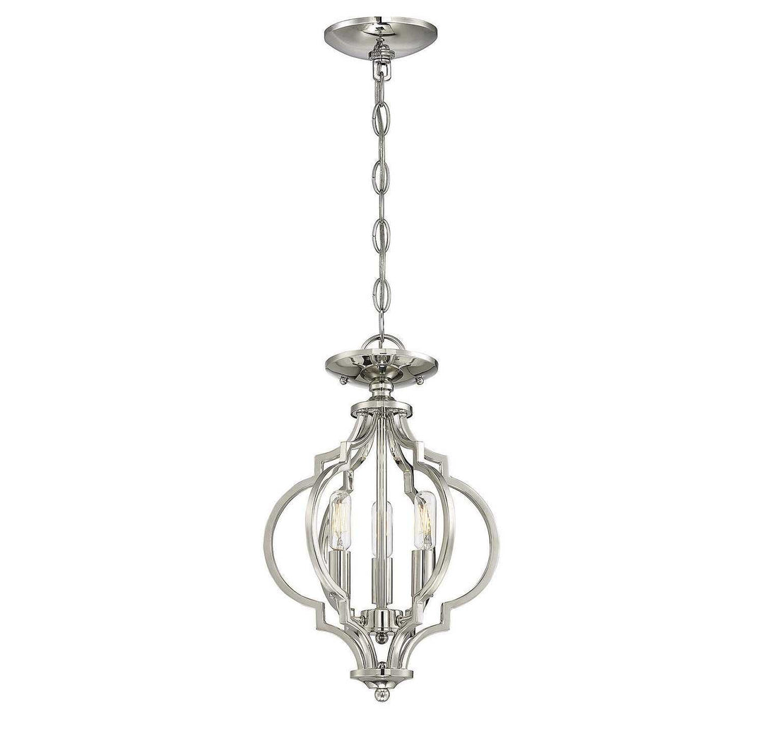Meridian - M60055PN - Three Light Semi-Flush Mount - Msemi - Polished Nickel