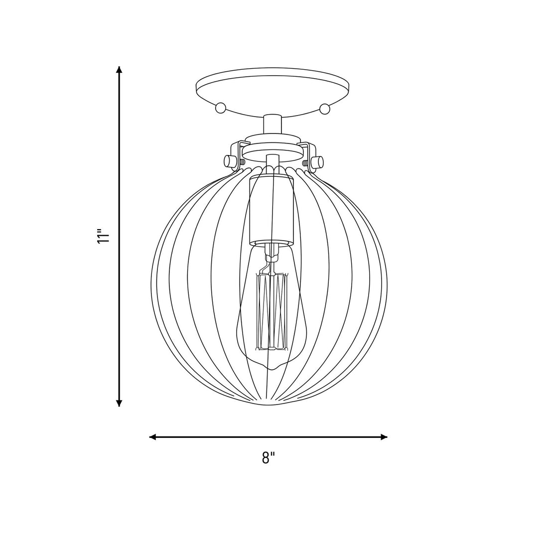 Meridian - M60056BN - One Light Semi-Flush Mount - Msemi - Brushed Nickel