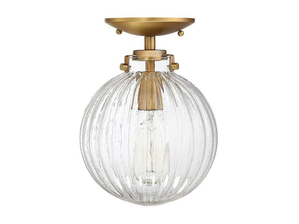 Meridian - M60056NB - One Light Semi-Flush Mount - Msemi - Natural Brass