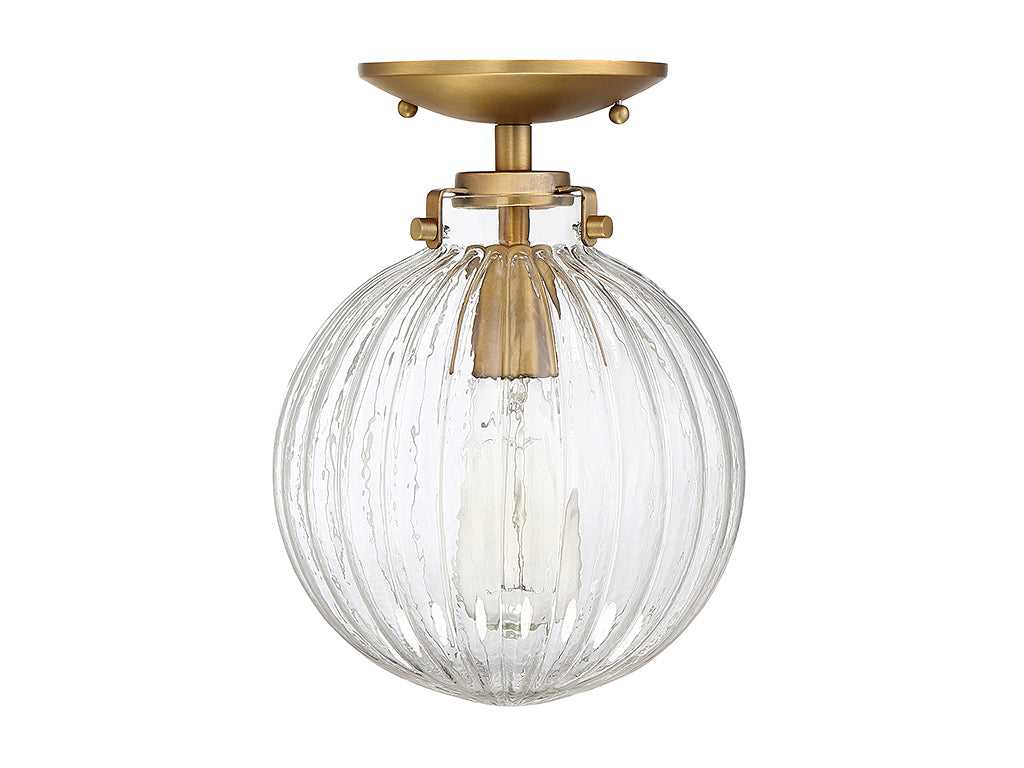 Meridian - M60056NB - One Light Semi-Flush Mount - Msemi - Natural Brass