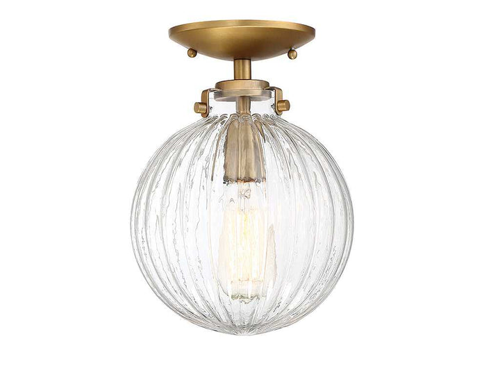 Meridian - M60056NB - One Light Semi-Flush Mount - Msemi - Natural Brass