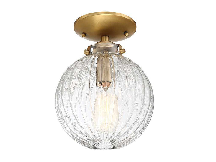 Meridian - M60056NB - One Light Semi-Flush Mount - Msemi - Natural Brass