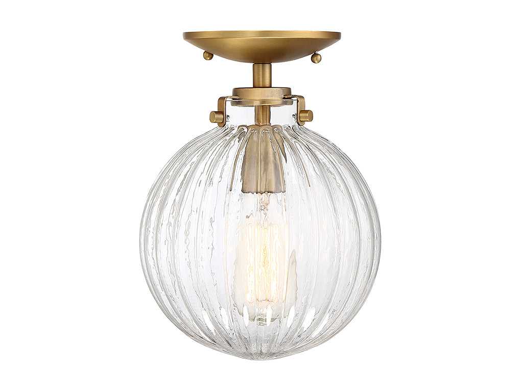 Meridian - M60056NB - One Light Semi-Flush Mount - Msemi - Natural Brass