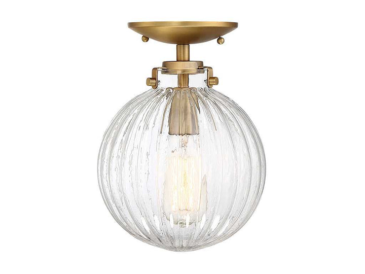 Meridian - M60056NB - One Light Semi-Flush Mount - Msemi - Natural Brass