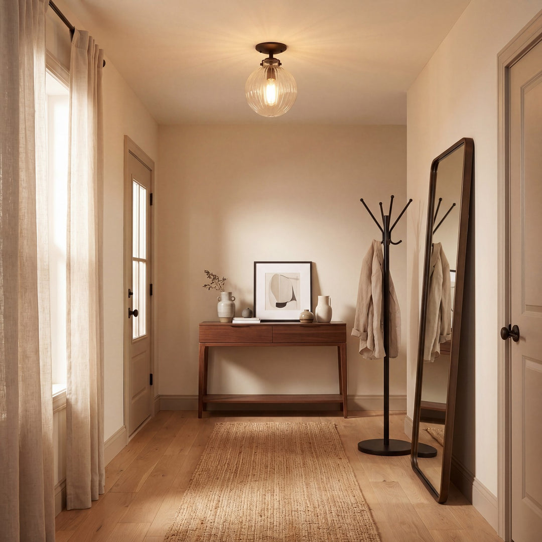 Meridian - M60056ORB - One Light Semi-Flush Mount - Msemi - Oil Rubbed Bronze