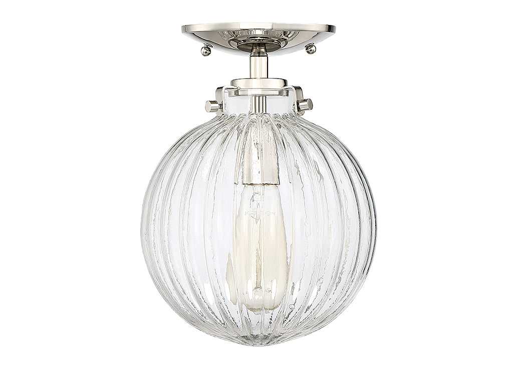 Meridian - M60056PN - One Light Semi-Flush Mount - Msemi - Polished Nickel