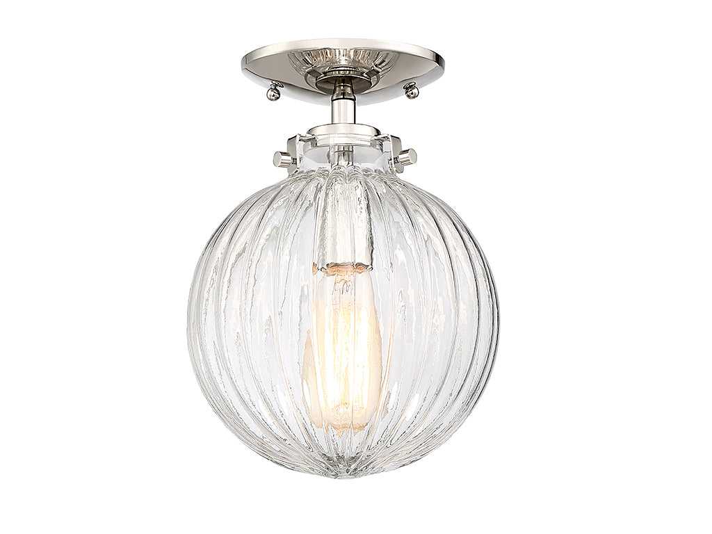 Meridian - M60056PN - One Light Semi-Flush Mount - Msemi - Polished Nickel