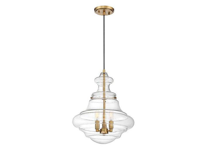 Meridian - M70058NB - Three Light Pendant - Mpend - Natural Brass