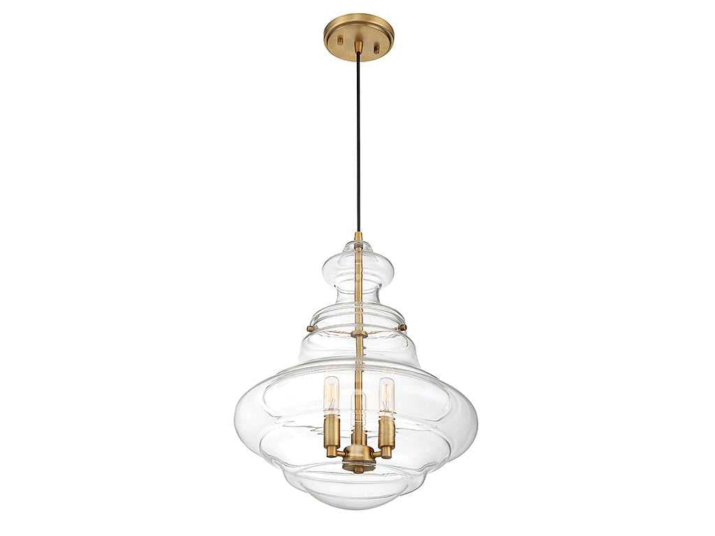 Meridian - M70058NB - Three Light Pendant - Mpend - Natural Brass