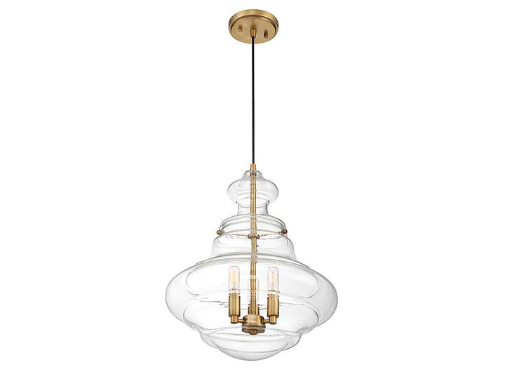 Meridian - M70058NB - Three Light Pendant - Mpend - Natural Brass
