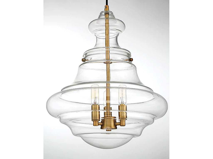 Meridian - M70058NB - Three Light Pendant - Mpend - Natural Brass