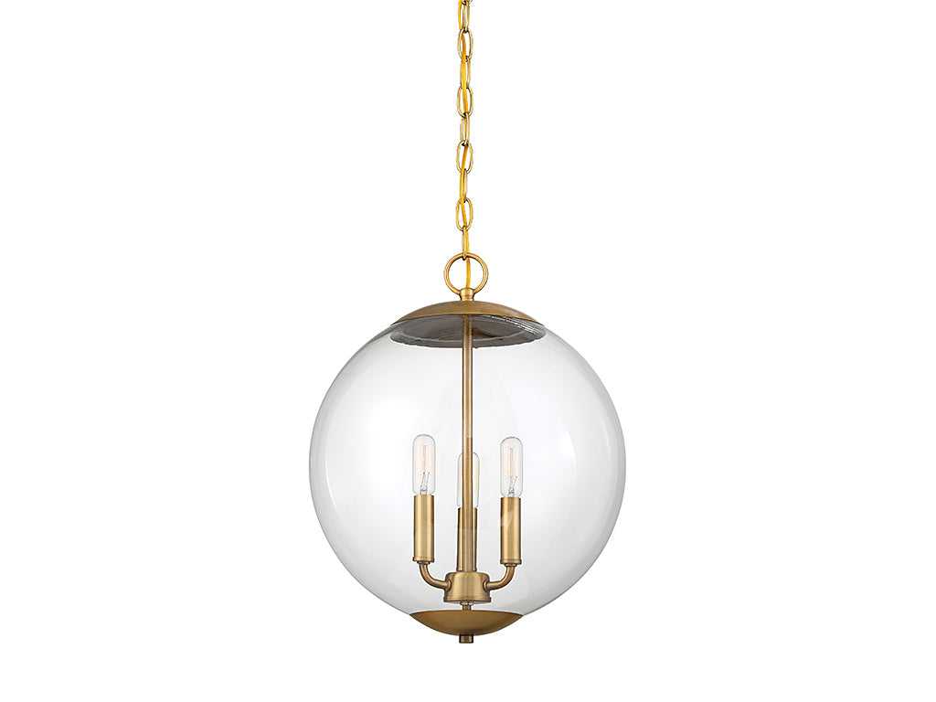 Meridian - M70060NB - Three Light Pendant - Mpend - Natural Brass