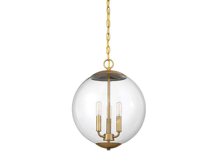 Meridian - M70060NB - Three Light Pendant - Mpend - Natural Brass
