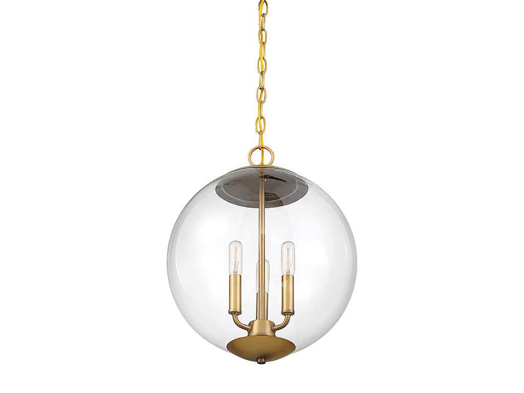 Meridian - M70060NB - Three Light Pendant - Mpend - Natural Brass