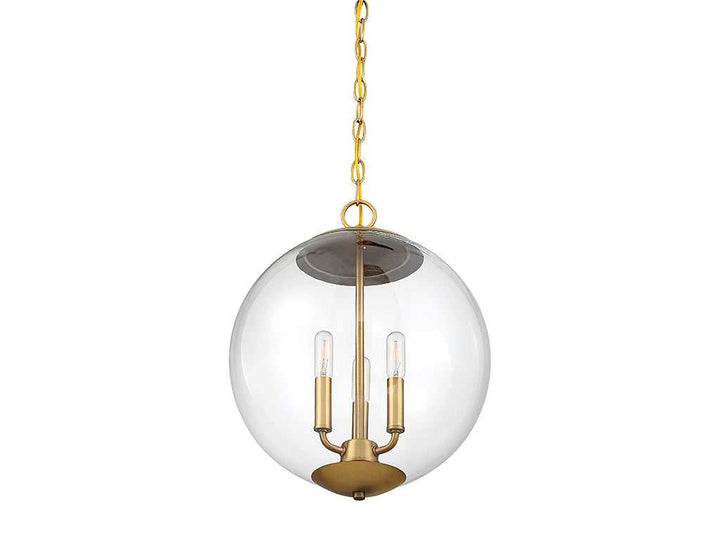 Meridian - M70060NB - Three Light Pendant - Mpend - Natural Brass