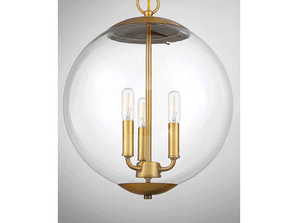 Meridian - M70060NB - Three Light Pendant - Mpend - Natural Brass