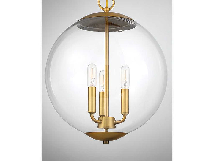 Meridian - M70060NB - Three Light Pendant - Mpend - Natural Brass