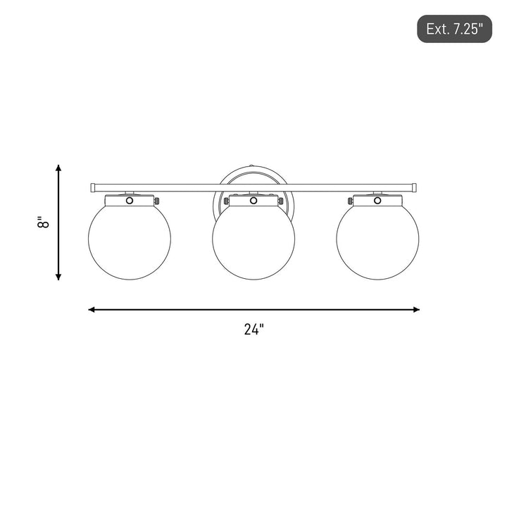 Meridian - M80023BN - Three Light Bathroom Vanity - Mbath - Brushed Nickel
