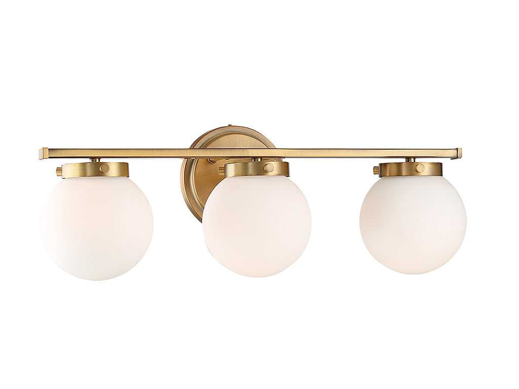 Meridian - M80023NB - Three Light Bathroom Vanity Light - Mbath - Natural Brass