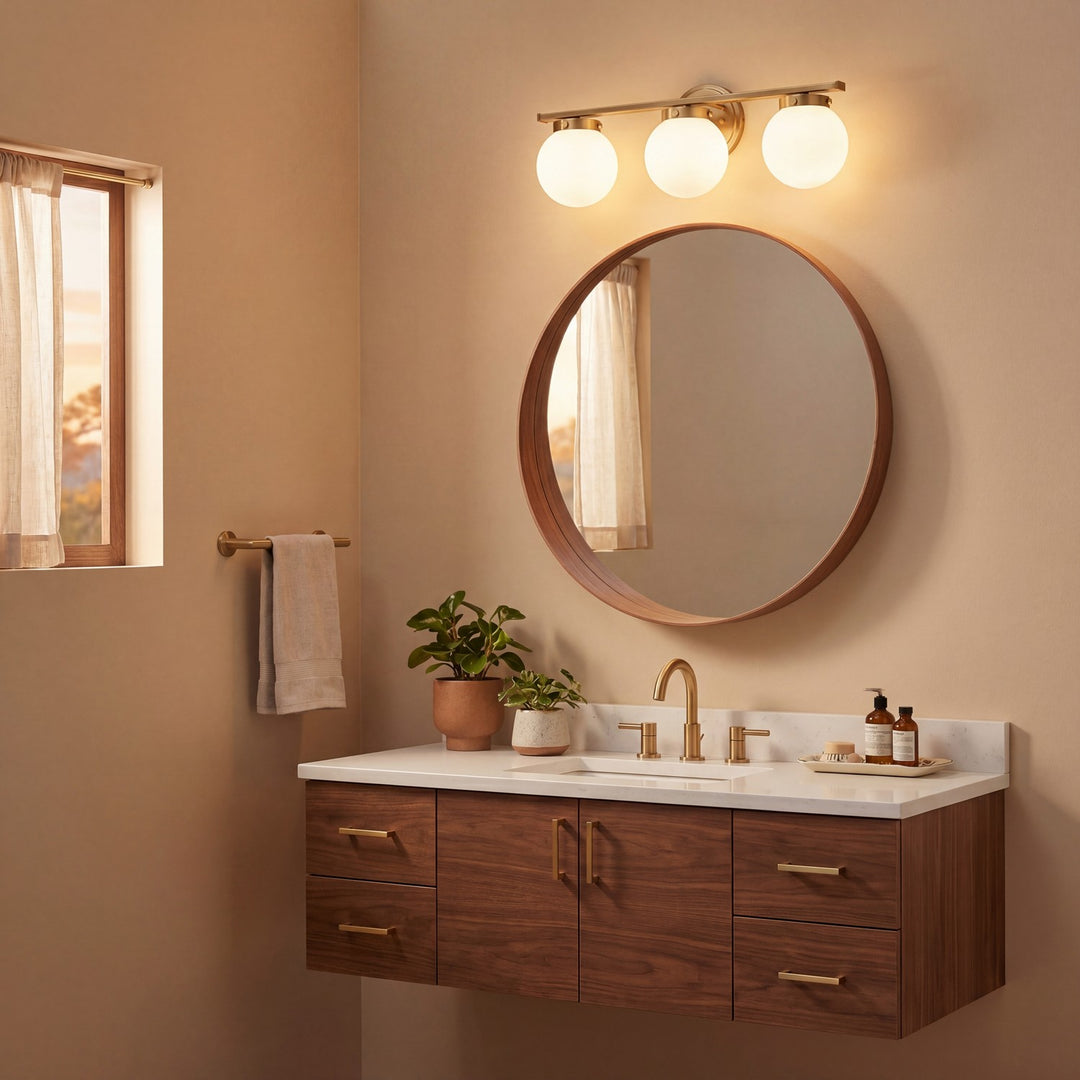 Meridian - M80023NB - Three Light Bathroom Vanity - Mbath - Natural Brass