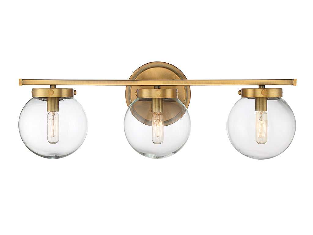 Meridian - M80024NB - Three Light Bathroom Vanity Light - Mbath - Natural Brass