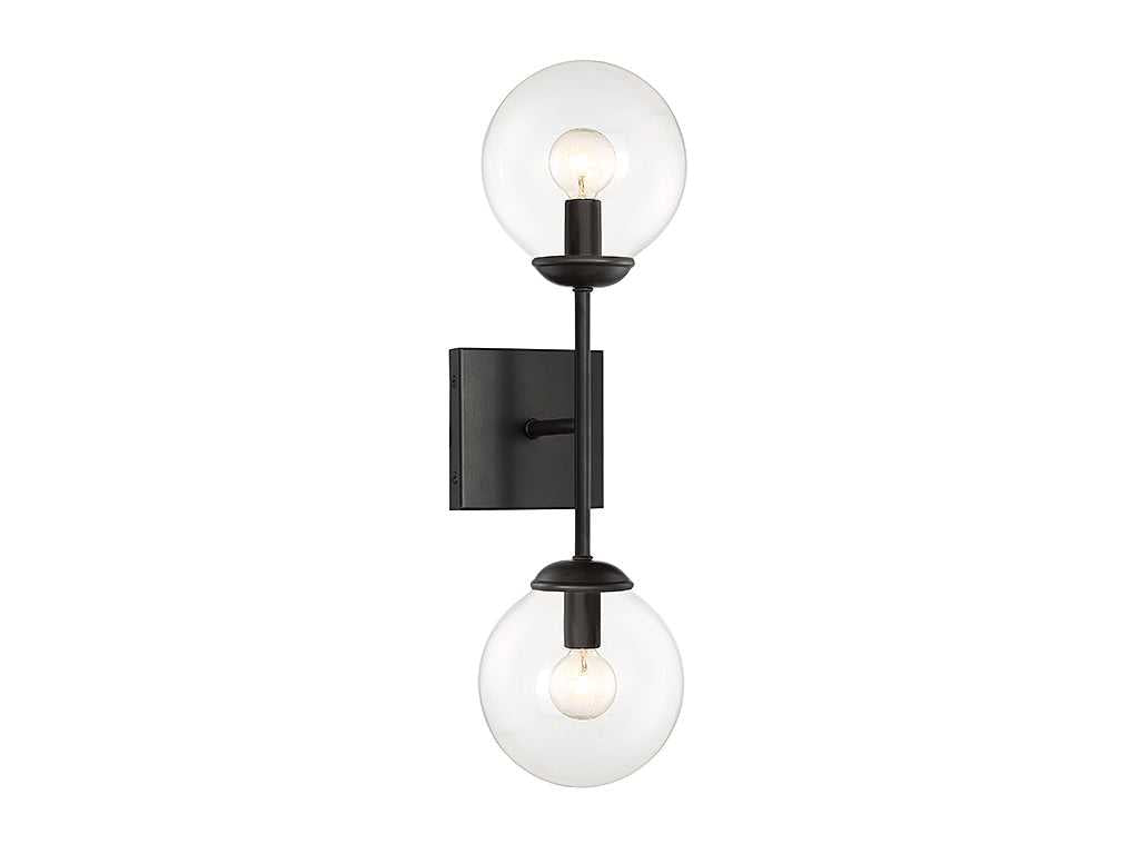 Meridian - M90001-BK - Two Light Wall Sconce - Mscon - Black