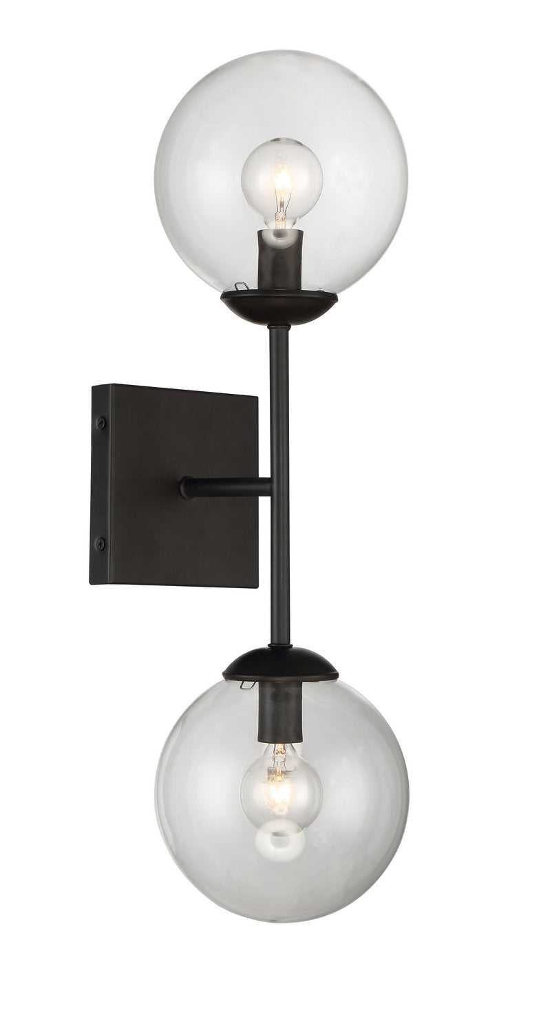 Meridian - M90001-BK - Two Light Wall Sconce - Mscon - Black