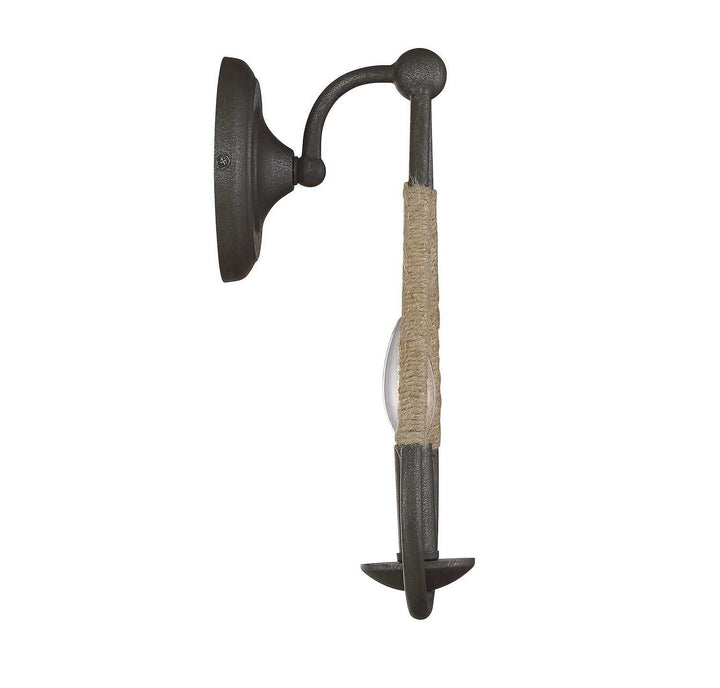 Meridian - M90002RN - One Light Wall Sconce - Mscon - Rusty Nail with Rope
