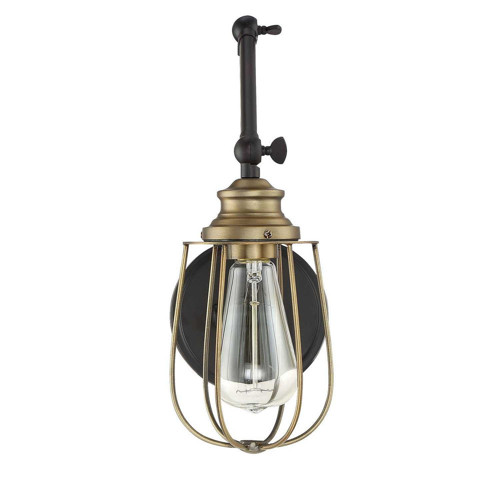 Meridian - M90022ORBNB - One Light Wall Sconce - Mscon - Oil Rubbed Bronze with Natural Brass