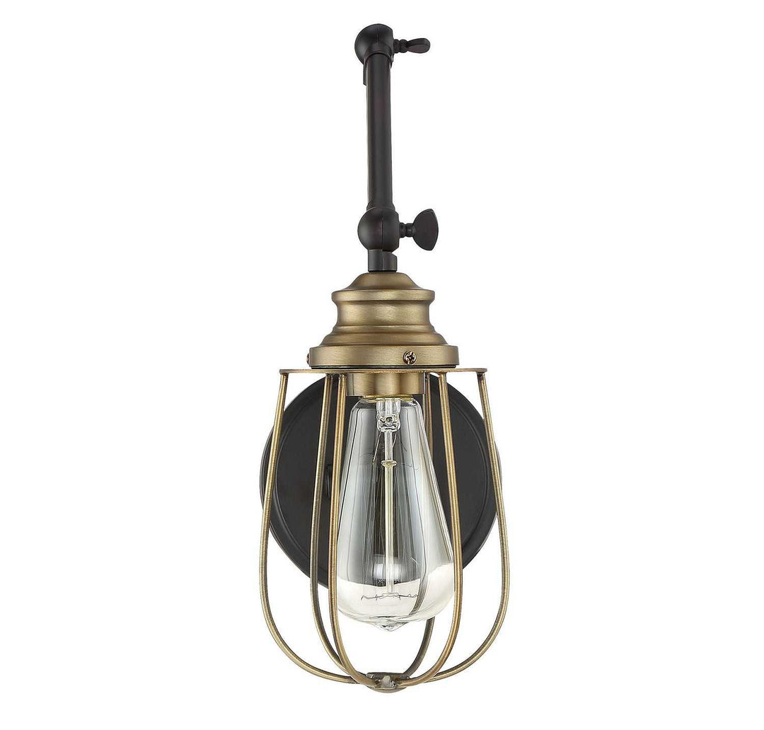 Meridian - M90022ORBNB - One Light Wall Sconce - Mscon - Oil Rubbed Bronze with Natural Brass