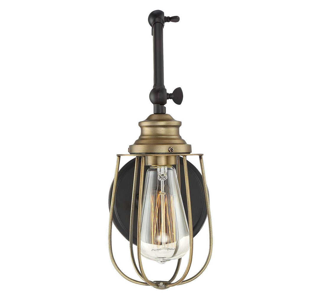 Meridian - M90022ORBNB - One Light Wall Sconce - Mscon - Oil Rubbed Bronze with Natural Brass