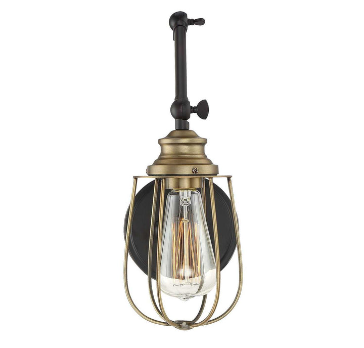 Meridian - M90022ORBNB - One Light Wall Sconce - Mscon - Oil Rubbed Bronze with Natural Brass