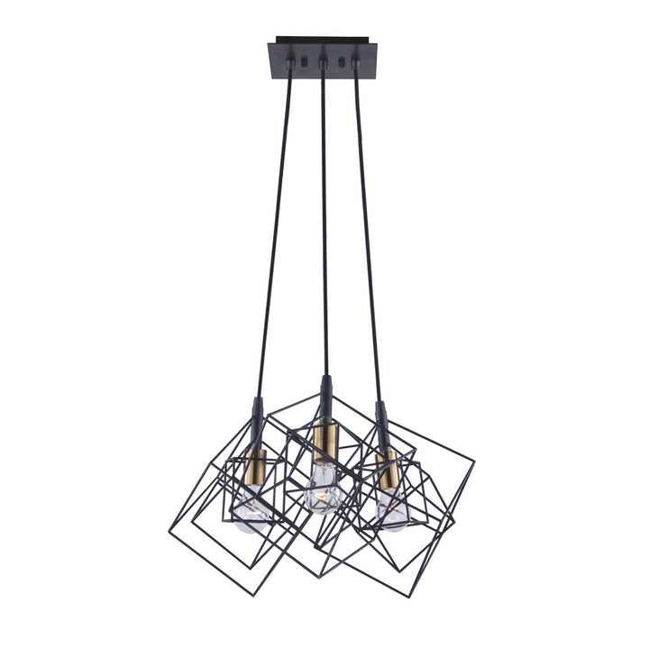 Artcraft Canada - AC11118 - Three Light Chandelier - Artistry - Matte Black & Harvest Brass