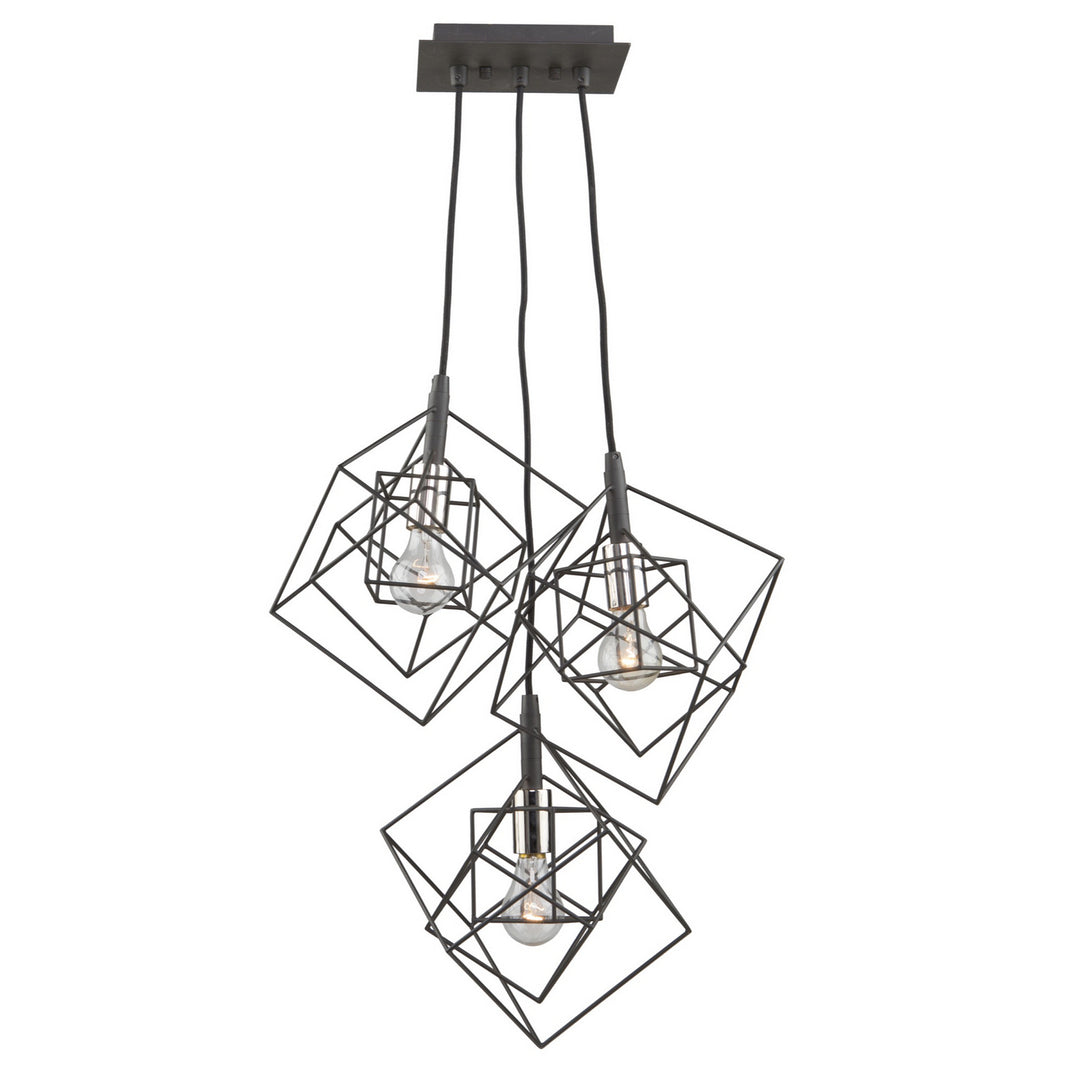 Artistry Three Light Chandelier in Matte Black & Polished Nickel - available from The Lighting Shoppe, trusted by Canadian homeowners