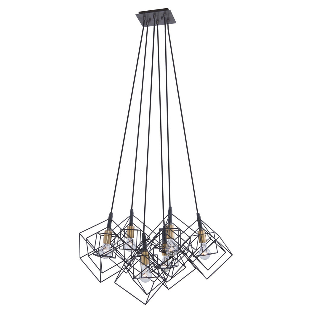 Artistry Six Light Chandelier in Matte Black & Harvest Brass - available from The Lighting Shoppe, trusted by Canadian homeowners