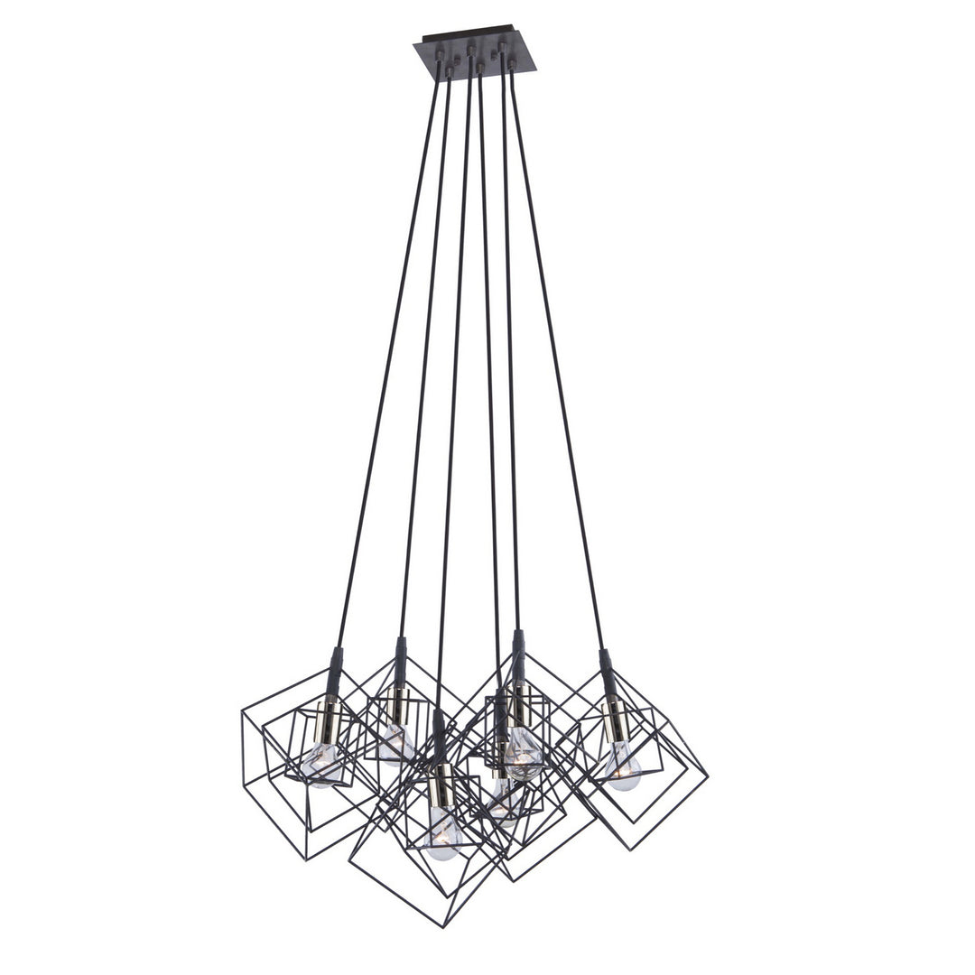 Artistry Six Light Chandelier in Matte Black & Polished Nickel - available from The Lighting Shoppe, trusted by Canadian homeowners